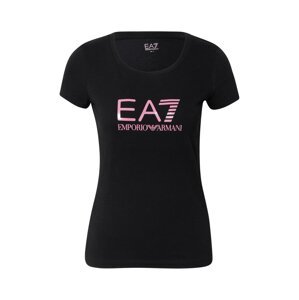 EA7 Emporio Armani Tričko  černá / světle růžová