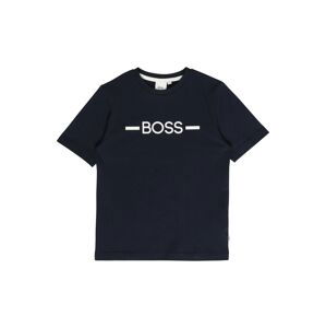 BOSS Kidswear Tričko  marine modrá / bílá