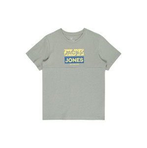 Jack & Jones Junior Tričko 'John'  kouřově šedá / modrá / světle žlutá