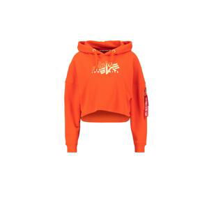 ALPHA INDUSTRIES Mikina  zlatá / oranžově červená / bílá