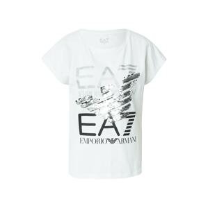EA7 Emporio Armani Tričko  bílá / stříbrná / černá