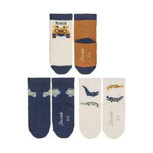 STERNTALER Ponožky  marine modrá / okrová / pastelově zelená / bílá