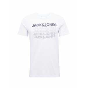 JACK & JONES Tričko 'Cheddar'  bílá / černá / šedá