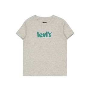 LEVI'S Tričko  šedý melír / bílá / smaragdová