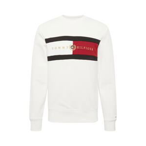 TOMMY HILFIGER Mikina  zlatá / ohnivá červená / černá / bílá