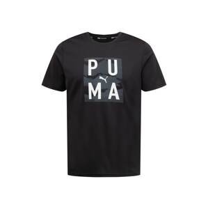 PUMA Funkční tričko  černá / bílá / šedá