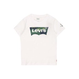 LEVI'S Tričko  bílá / tmavě zelená