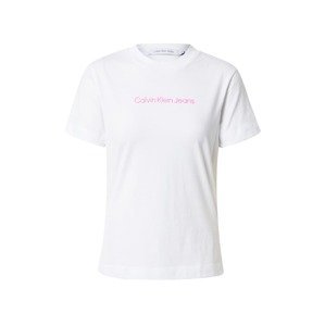 Calvin Klein Jeans Tričko  pink / bílá