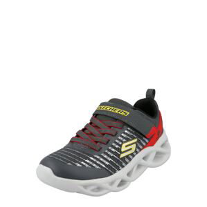 SKECHERS Tenisky  tmavě šedá / limone / bílá / ohnivá červená