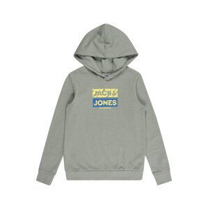 Jack & Jones Junior Mikina 'JOHN'  šedá / světle žlutá / královská modrá