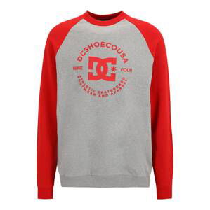 DC Shoes Sportovní mikina  šedý melír / ohnivá červená