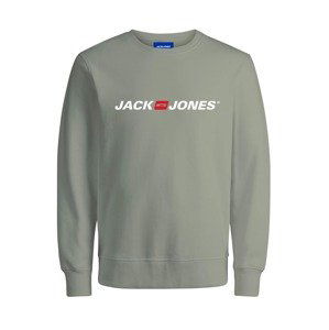 JACK & JONES Mikina  pastelově zelená / červená / bílá