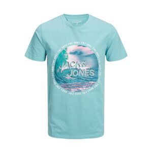 JACK & JONES Tričko 'Booster'  marine modrá / světlemodrá / růžová / bílá