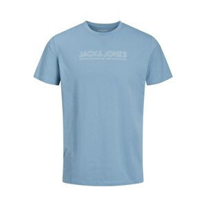 JACK & JONES Tričko 'Booster'  kouřově modrá / bílá