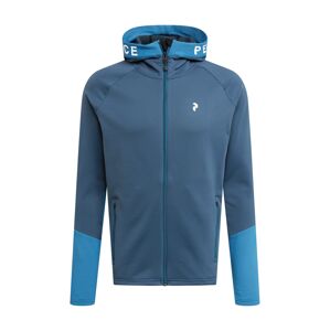 PEAK PERFORMANCE Sportovní mikina s kapucí 'Rider Zip'  tmavě modrá / světlemodrá / bílá