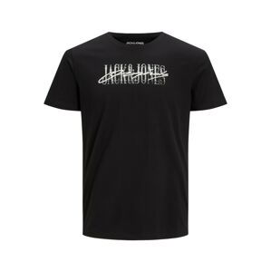 JACK & JONES Tričko 'Jungle'  černá / bílá