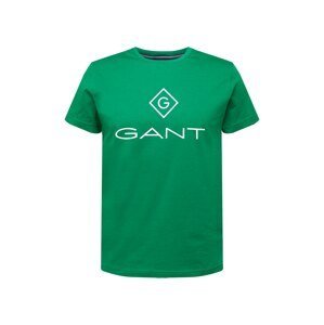 GANT Tričko  zelená / bílá