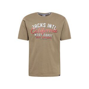 Jack's Tričko  khaki / bílá / námořnická modř / ohnivá červená