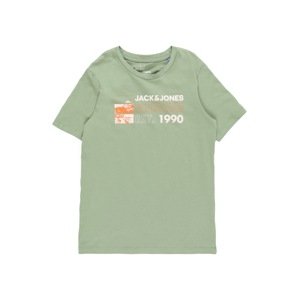 Jack & Jones Junior Tričko  zelená / oranžová / bílá