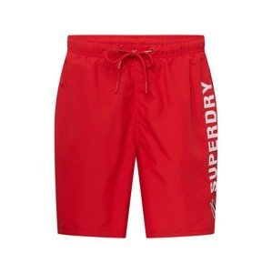 Superdry Plavecké šortky  ohnivá červená / černá / bílá