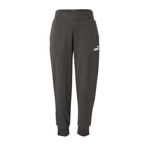 PUMA Sportovní kalhoty  tmavě šedá / bílá