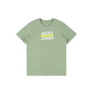 Jack & Jones Junior Tričko 'Dan'  jablko / bílá / limone