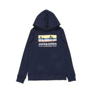 Jack & Jones Junior Mikina 'MALIBU'  námořnická modř / světlemodrá / světle žlutá / meruňková / bílá