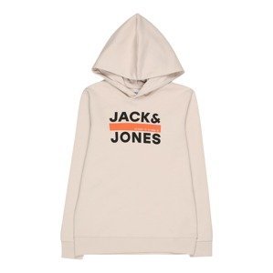 Jack & Jones Junior Mikina 'DAN'  champagne / oranžová / černá