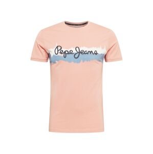 Pepe Jeans Tričko 'AKEEM'  kouřově modrá / broskvová / černá / bílá