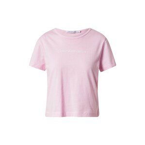 Calvin Klein Jeans Tričko  růžová / bílá