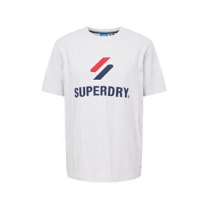 Superdry Tričko  námořnická modř / šedý melír / grenadina / bílá