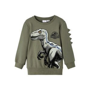 NAME IT Mikina 'Jairi Jurassic'  khaki / mix barev