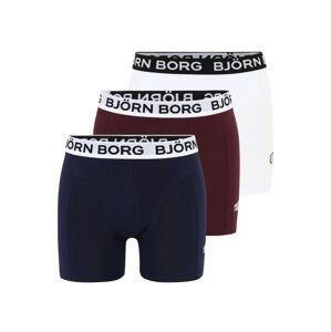 BJÖRN BORG Boxerky 'Essential'  bílá / černá / bordó / noční modrá