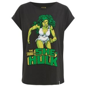 Recovered Tričko 'She Hulk'  citronová / zelená / černá / bílá