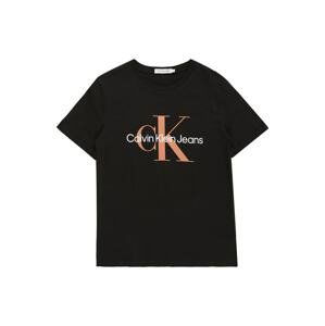 Calvin Klein Jeans Tričko  černá / bílá / lososová