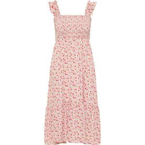 MYMO Letní šaty  mix barev / růžová / bílá
