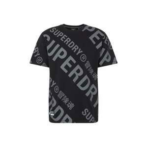 Superdry Tričko  šedá / černá