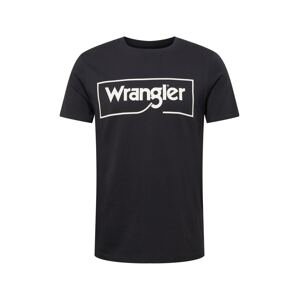 WRANGLER Tričko  černá / bílá