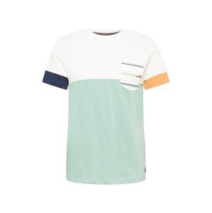 BLEND Tričko  bílá / pastelově zelená / oranžová / námořnická modř
