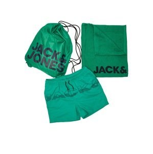 Jack & Jones Junior Plavecké šortky  smaragdová / černá / trávově zelená
