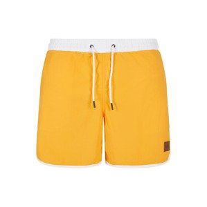 Urban Classics Plavecké šortky 'Retro'  zlatě žlutá / bílá