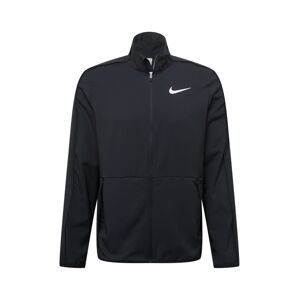 NIKE Sportovní mikina s kapucí  černá / bílá