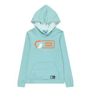 Jack & Jones Junior Mikina 'LOGAN'  tyrkysová / oranžová / bílá