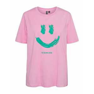 PIECES Tričko 'SMILLA'  pink / zelená