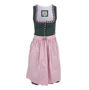 MARJO Dirndl 'Marinette'  tmavě zelená / pink / růžová