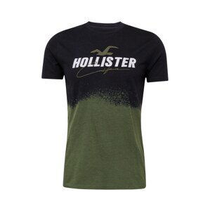 HOLLISTER Tričko 'WEBEX'  khaki / tmavě modrá / bílá