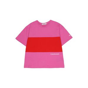 Calvin Klein Jeans Tričko  magenta / jasně červená / bílá