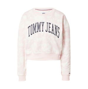 Tommy Jeans Mikina  marine modrá / světle růžová / bílá