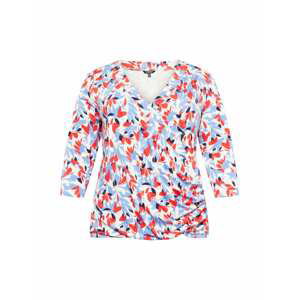 Lauren Ralph Lauren Plus Tričko 'ALAYJA'  kouřově modrá / bílá / černá / oranžově červená