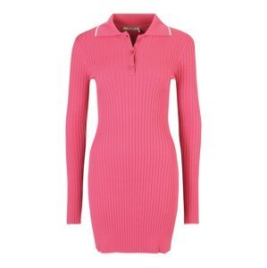 NA-KD Úpletové šaty  pink / bílá
